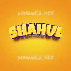 shahul in Orange Toon style - 3D name wallpaper