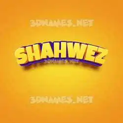 shahwez in Orange Toon style - 3D name wallpaper