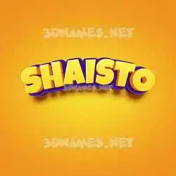 shaisto in Orange Toon style - 3D name wallpaper