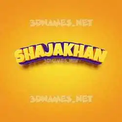shajakhan in Orange Toon style - 3D name wallpaper