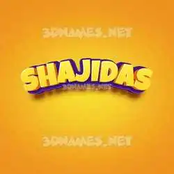 shajidas in Orange Toon style - 3D name wallpaper