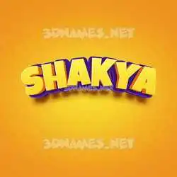 shakya in Orange Toon style - 3D name wallpaper