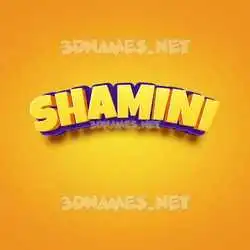 shamini in Orange Toon style - 3D name wallpaper