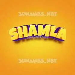 shamla in Orange Toon style - 3D name wallpaper