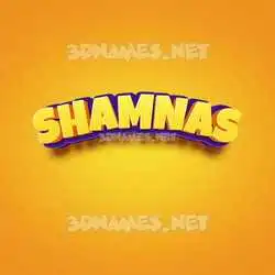 shamnas in Orange Toon style - 3D name wallpaper