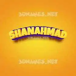 shanahmad in Orange Toon style - 3D name wallpaper
