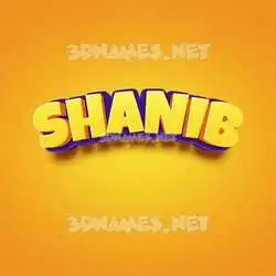shanib in Orange Toon style - 3D name wallpaper