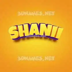 shanii in Orange Toon style - 3D name wallpaper