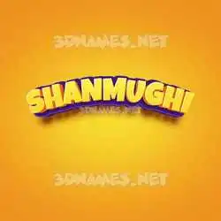 shanmughi in Orange Toon style - 3D name wallpaper