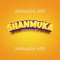 shanmuka in Orange Toon style - 3D name wallpaper