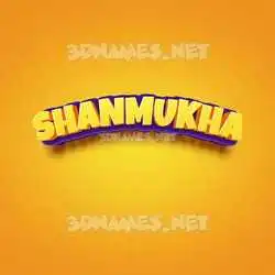 shanmukha in Orange Toon style - 3D name wallpaper