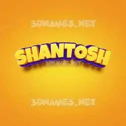 shantosh in Orange Toon style - 3D name wallpaper