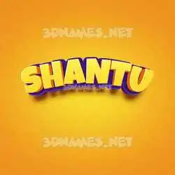 shantu in Orange Toon style - 3D name wallpaper