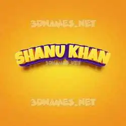 shanu khan in Orange Toon style - 3D name wallpaper