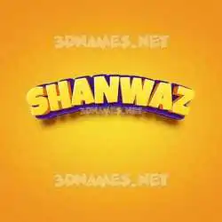 shanwaz in Orange Toon style - 3D name wallpaper