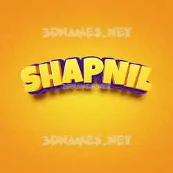 shapnil in Orange Toon style - 3D name wallpaper