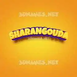 sharangouda in Orange Toon style - 3D name wallpaper