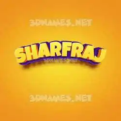 sharfraj in Orange Toon style - 3D name wallpaper