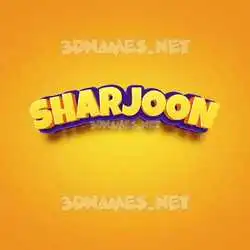 sharjoon in Orange Toon style - 3D name wallpaper
