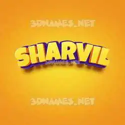 sharvil in Orange Toon style - 3D name wallpaper