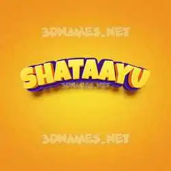 shataayu in Orange Toon style - 3D name wallpaper
