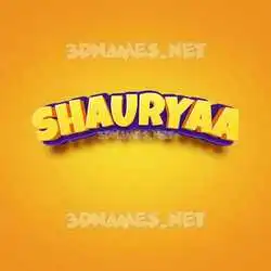 shauryaa in Orange Toon style - 3D name wallpaper