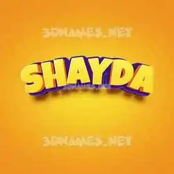 shayda in Orange Toon style - 3D name wallpaper