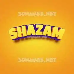 shazam in Orange Toon style - 3D name wallpaper