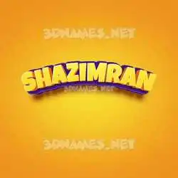 shazimran in Orange Toon style - 3D name wallpaper