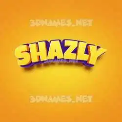 shazly in Orange Toon style - 3D name wallpaper