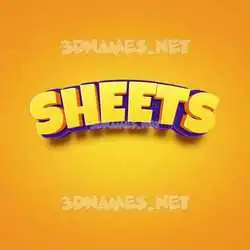 sheets in Orange Toon style - 3D name wallpaper
