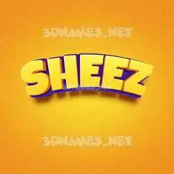 sheez in Orange Toon style - 3D name wallpaper