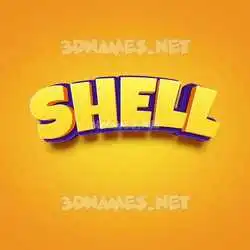 shell in Orange Toon style - 3D name wallpaper
