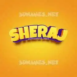 sheraj in Orange Toon style - 3D name wallpaper
