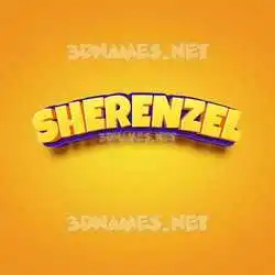 sherenzel in Orange Toon style - 3D name wallpaper