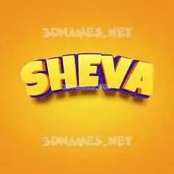 sheva in Orange Toon style - 3D name wallpaper