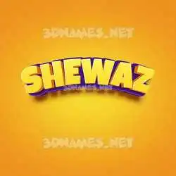 shewaz in Orange Toon style - 3D name wallpaper
