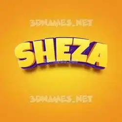 sheza in Orange Toon style - 3D name wallpaper