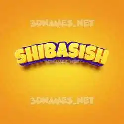 shibasish in Orange Toon style - 3D name wallpaper