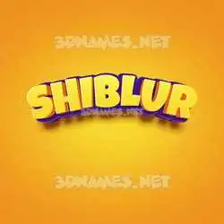 shiblur in Orange Toon style - 3D name wallpaper