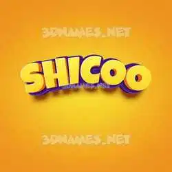 shicoo in Orange Toon style - 3D name wallpaper