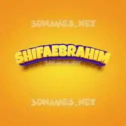 shifaebrahim in Orange Toon style - 3D name wallpaper