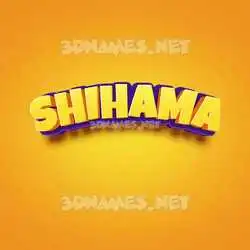 shihama in Orange Toon style - 3D name wallpaper