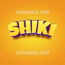 shiki in Orange Toon style - 3D name wallpaper