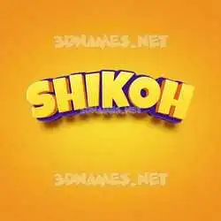shikoh in Orange Toon style - 3D name wallpaper