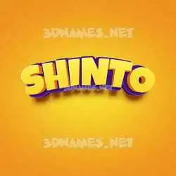 shinto in Orange Toon style - 3D name wallpaper
