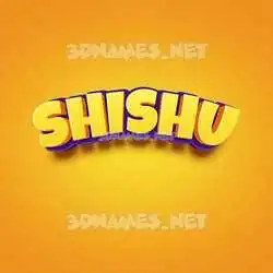 shishu in Orange Toon style - 3D name wallpaper