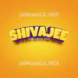 shivajee in Orange Toon style - 3D name wallpaper