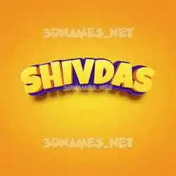 shivdas in Orange Toon style - 3D name wallpaper