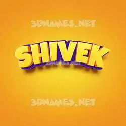 shivek in Orange Toon style - 3D name wallpaper